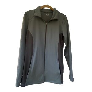 Champion men’s zip‎ up lightweight jacket long sleeve gray on gray pockets